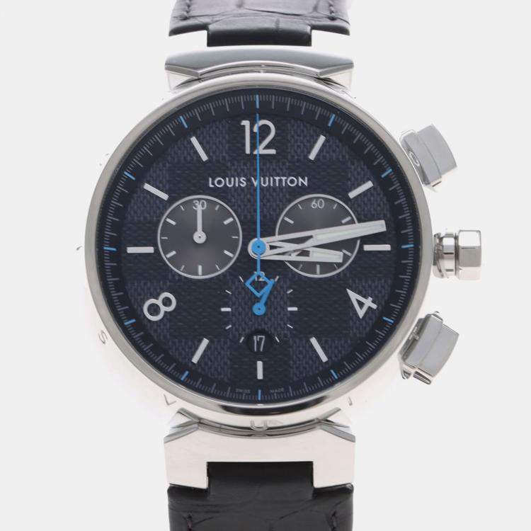 Pre Owned Louis Vuitton Tambour QA094 Quartz Stainless Steel Men's Wristwatch 44 mm