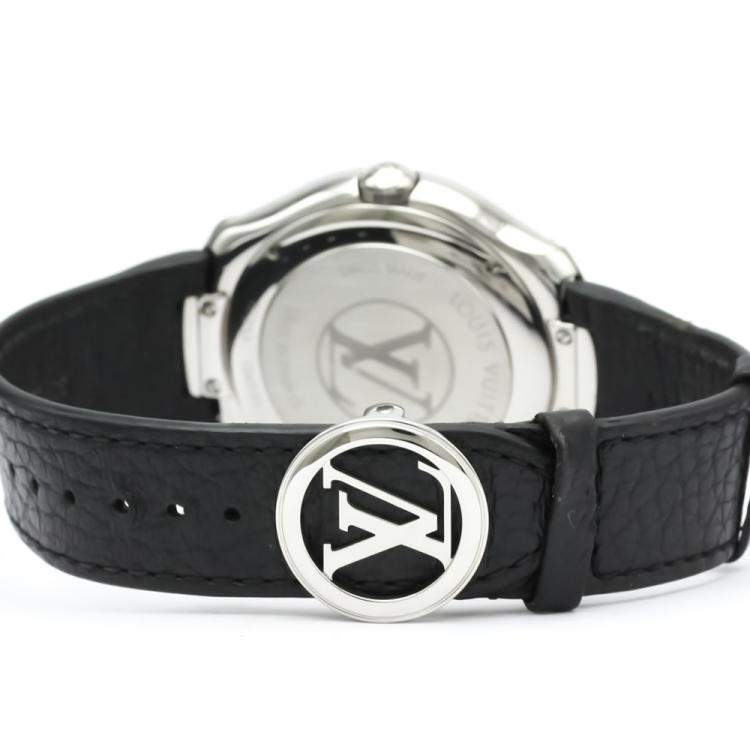 Pre Owned Louis Vuitton Gray Stainless Steel Fifty Five GMT Automatic Q6D30 Men's Wristwatch 41 MM