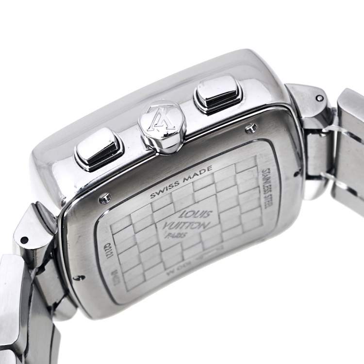 Pre Owned Louis Vuitton Blue Stainless Steel Speedy Q2121 Men's Wristwatch 40 mm