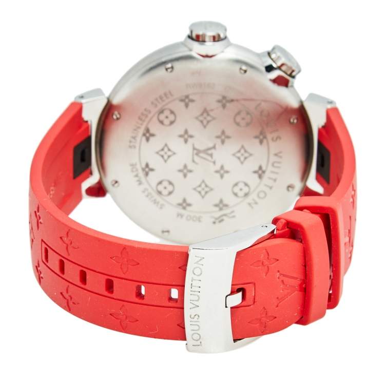 Pre Owned Louis Vuitton Multicolor Stainless Steel Rubber Diving Tambour Q1031 Men's Wristwatch 44 mm 