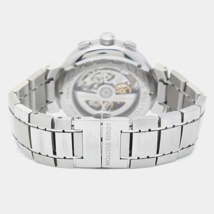 Pre Owned Louis Vuitton Champagne Stainless Steel Tambour  Q1142 Men's Wristwatch 41 mm