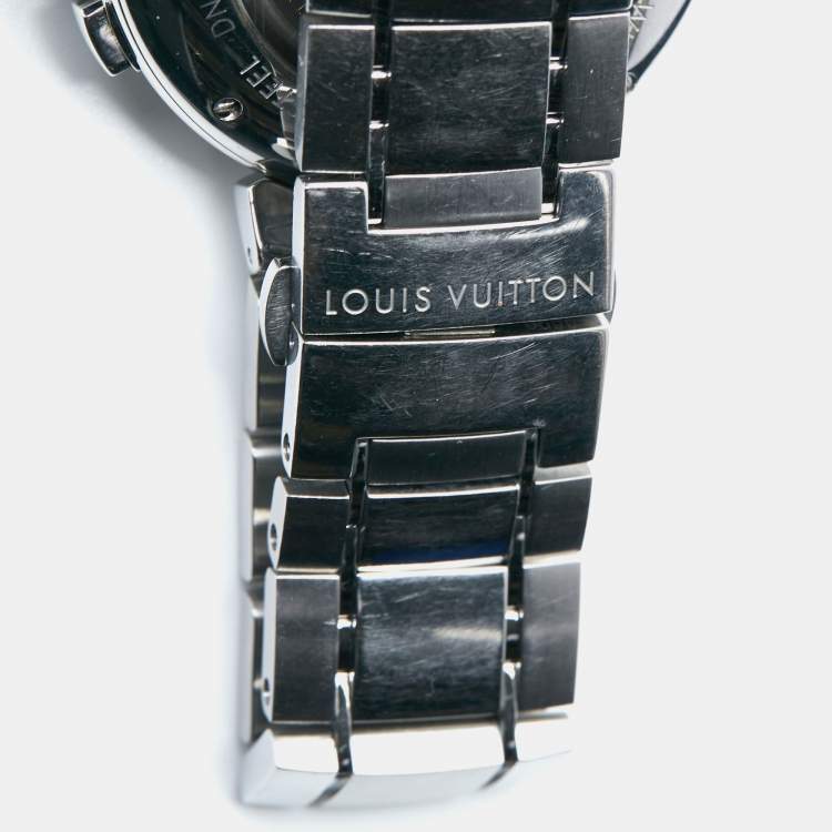 Pre Owned Louis Vuitton Champagne Stainless Steel Tambour  Q1142 Men's Wristwatch 41 mm
