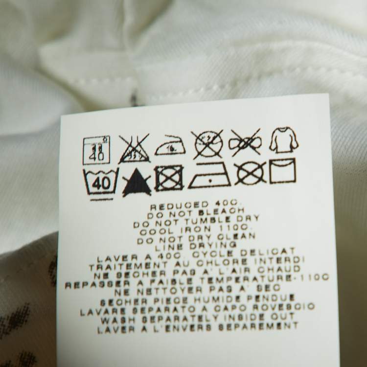 Pre Owned Love Moschino Ivory Math Scribble Print Cotton Crew Neck T-Shirt M