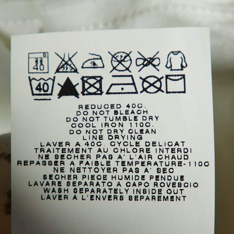 Pre Owned Love Moschino Ivory Math Scribble Print Cotton Crew Neck T-Shirt M