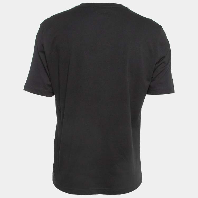مملوكة مسبقًا Love Moschino Black Printed Cotton T-Shirt L