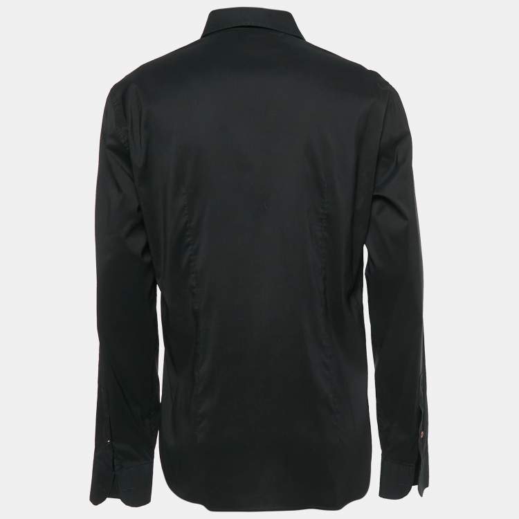 Pre Owned Love Moschino Black Cotton Button Front Shirt XXL