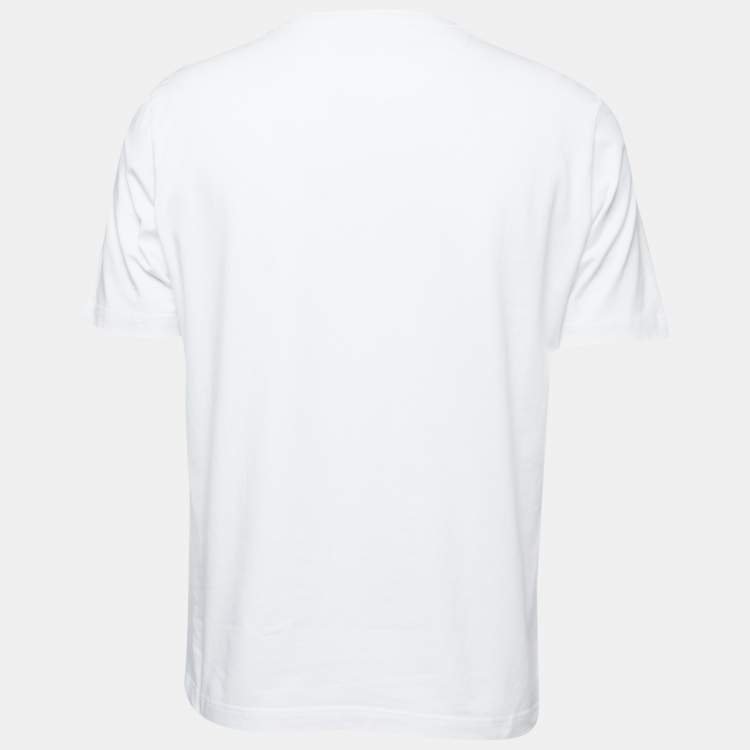 مملوكة مسبقًا Love Moschino White Cotton Logo Frame T-Shirt L