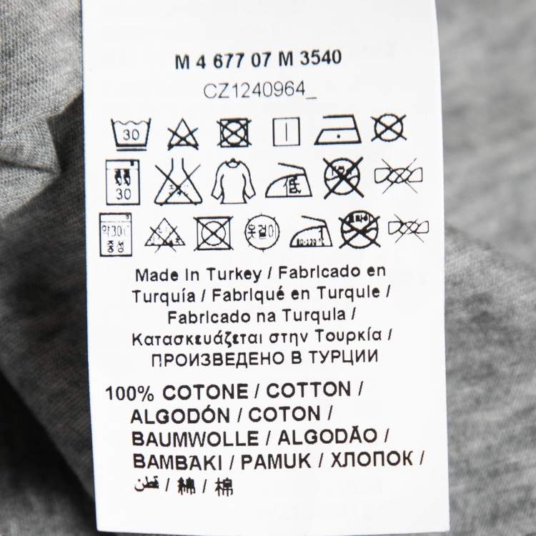 Pre Owned Love Moschino Grey Shield Print Cotton Crew Neck T-Shirt L