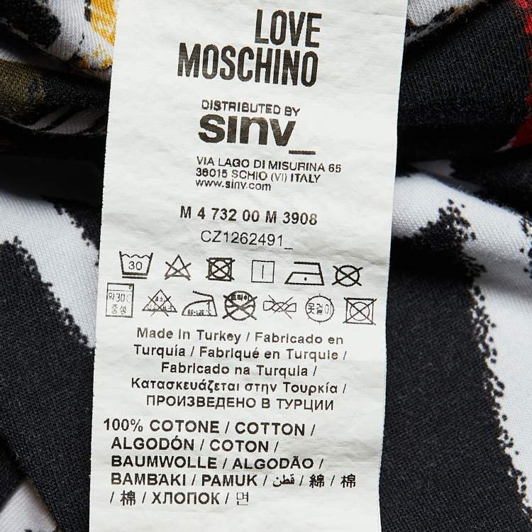 Pre Owned Love Moschino Multicolor Grafitti Printed Cotton Knit T-Shirt L