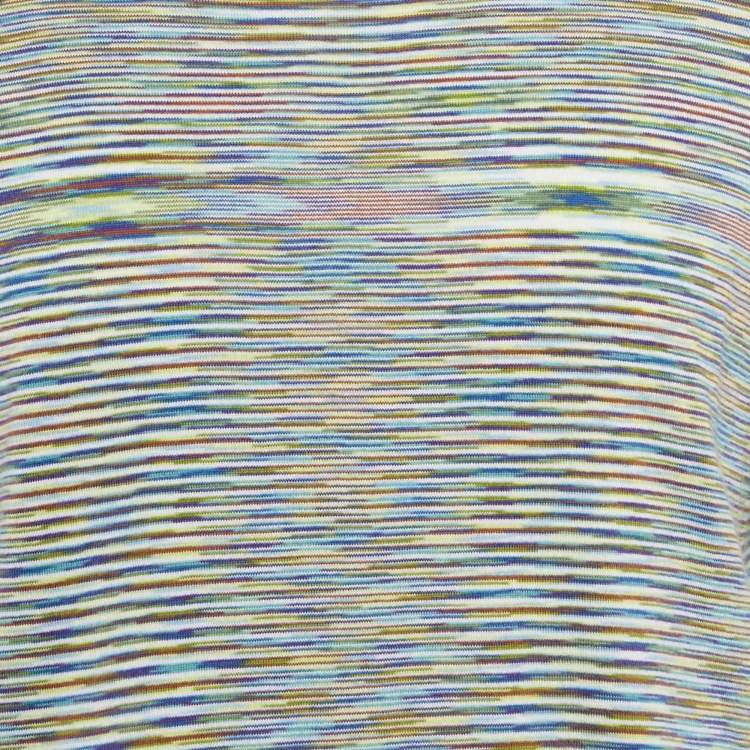 Pre Owned Missoni Multicolor Striped Cotton Crew Neck T-Shirt L