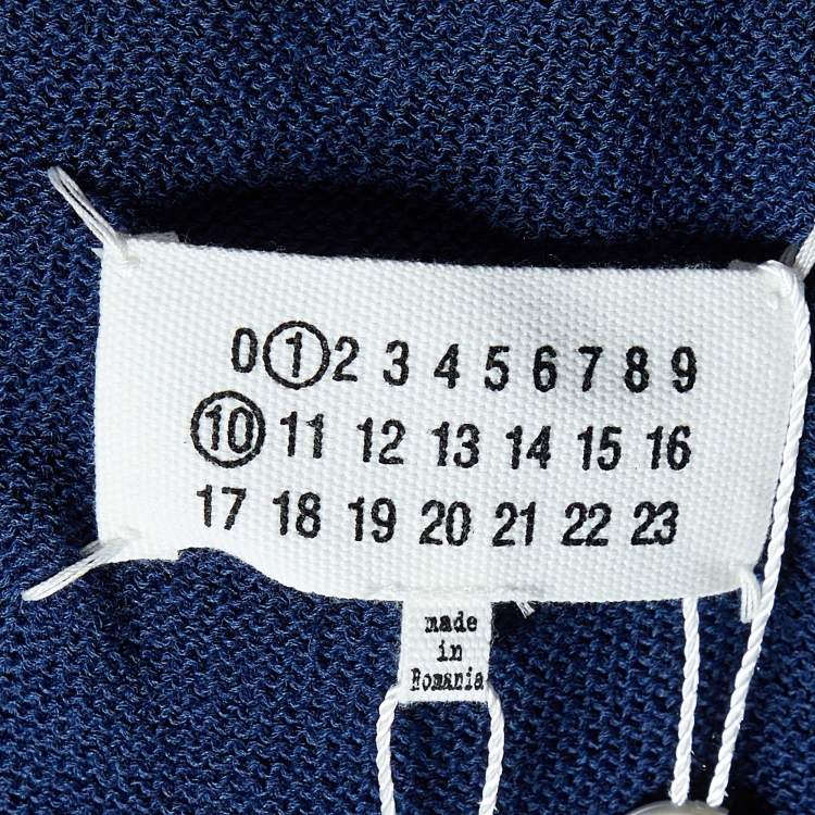 Pre Owned Maison Martin Margiela Navy Blue Wool Knit Crewneck T-Shirt XL