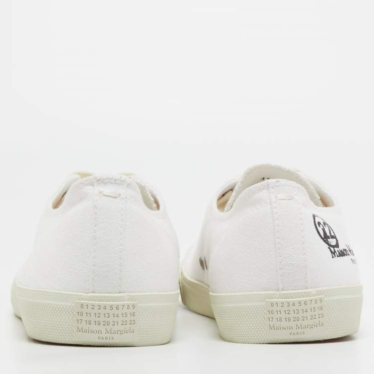 Pre Owned Maison Martin Margiela White Canvas Low Top Sneakers Size 41