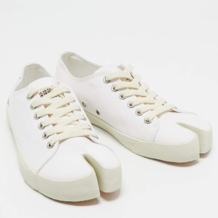 Pre Owned Maison Martin Margiela White Canvas Low Top Sneakers Size 41