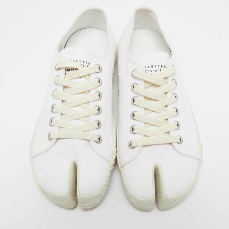 Pre Owned Maison Martin Margiela White Canvas Low Top Sneakers Size 41