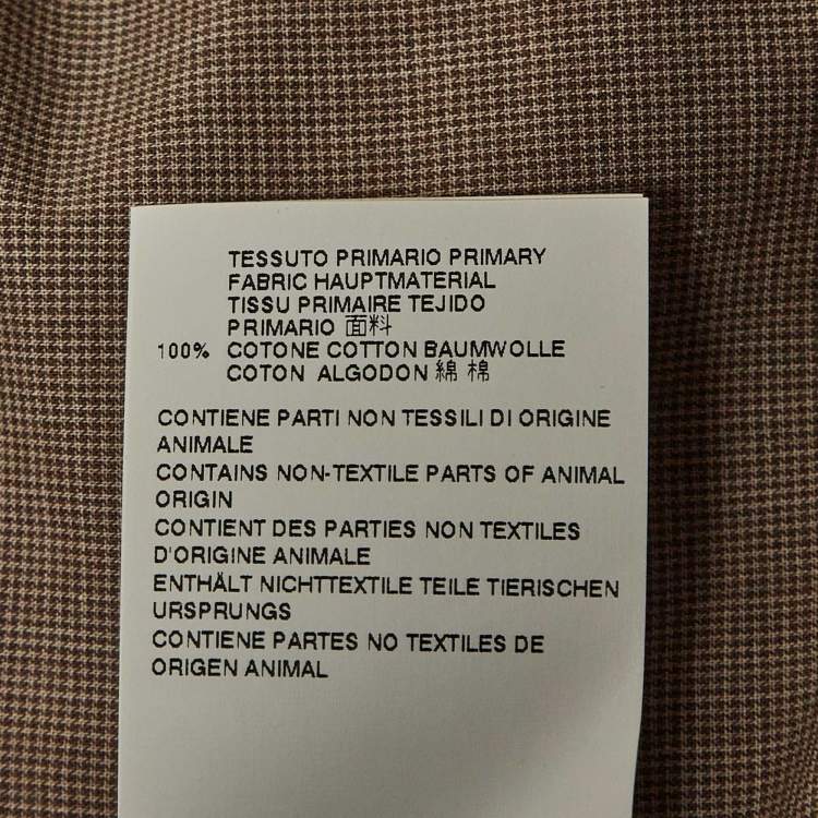 Pre Owned Maison Martin Margiela Houndstooth Light Brown Buttoned-Up Shirt XL