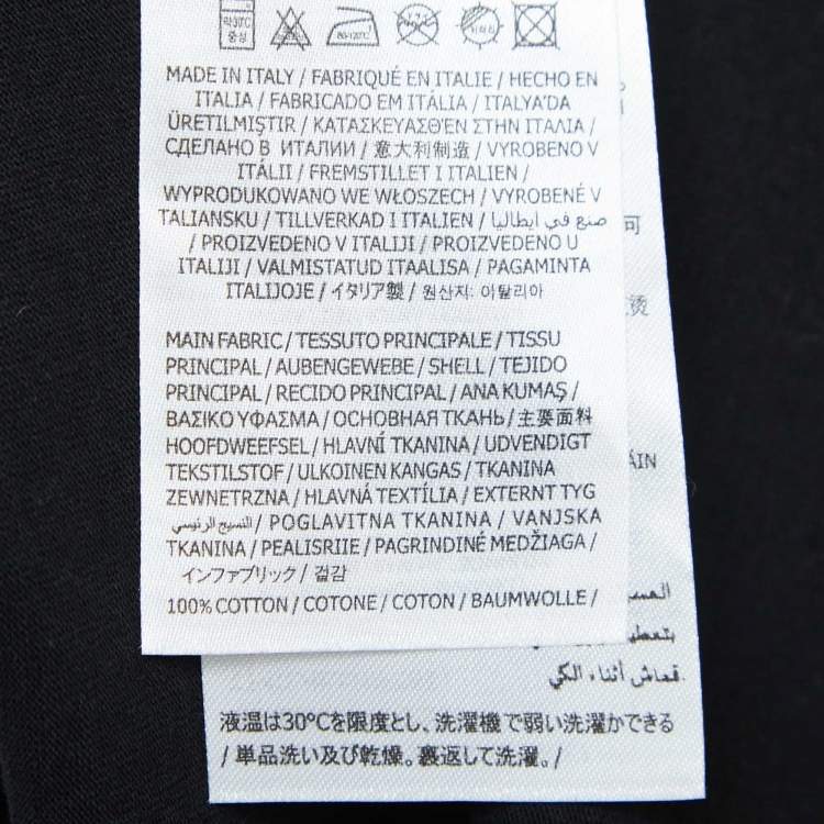 Pre Owned Maison Martin Margiela Black Printed Cotton Crew Neck T-Shirt XL