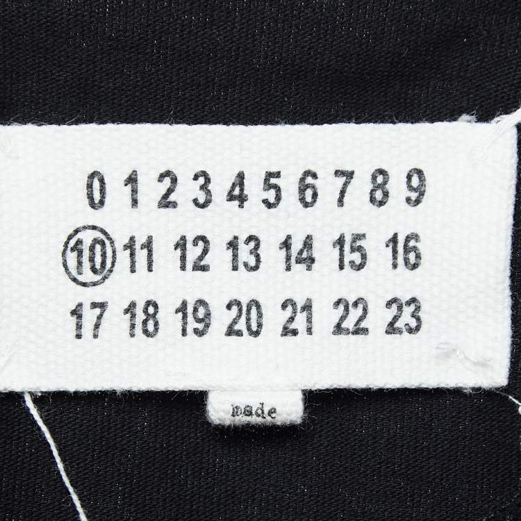 Pre Owned Maison Martin Margiela Black Printed Cotton Crew Neck T-Shirt XL