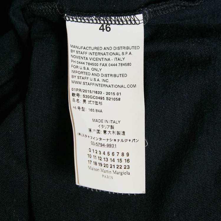 Pre Owned Maison Martin Margiela Black Cotton Round Neck T-Shirt S