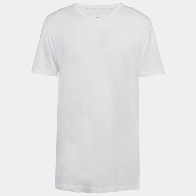 Pre Owned Maison Martin Margiela White Cotton Crew Neck T-Shirt XL
