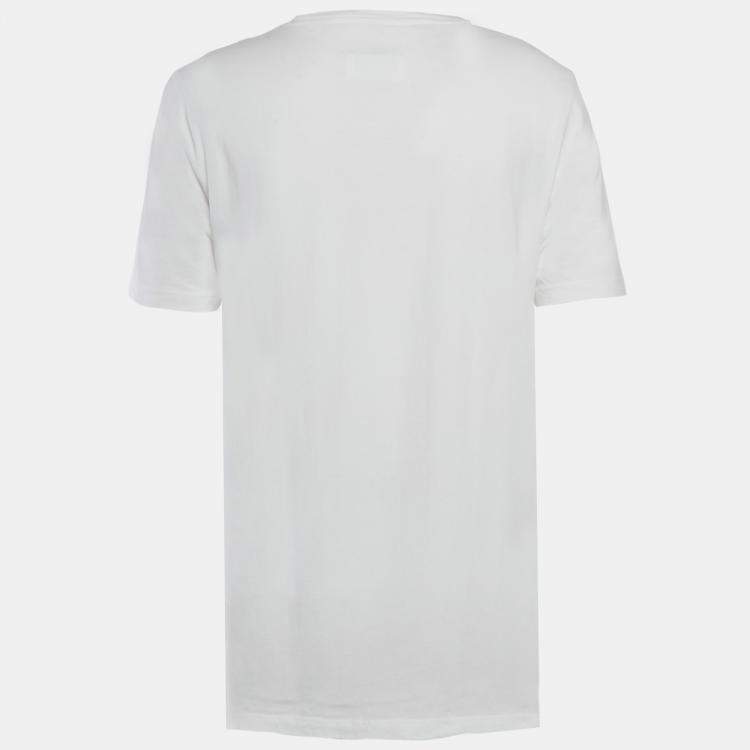 Pre Owned Maison Martin Margiela White Cotton Crew Neck T-Shirt XL