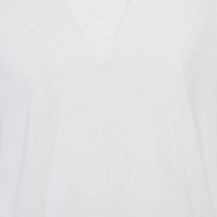 Pre Owned Maison Martin Margiela White Contrast Print Jersey Crew Neck-T-Shirt XL
