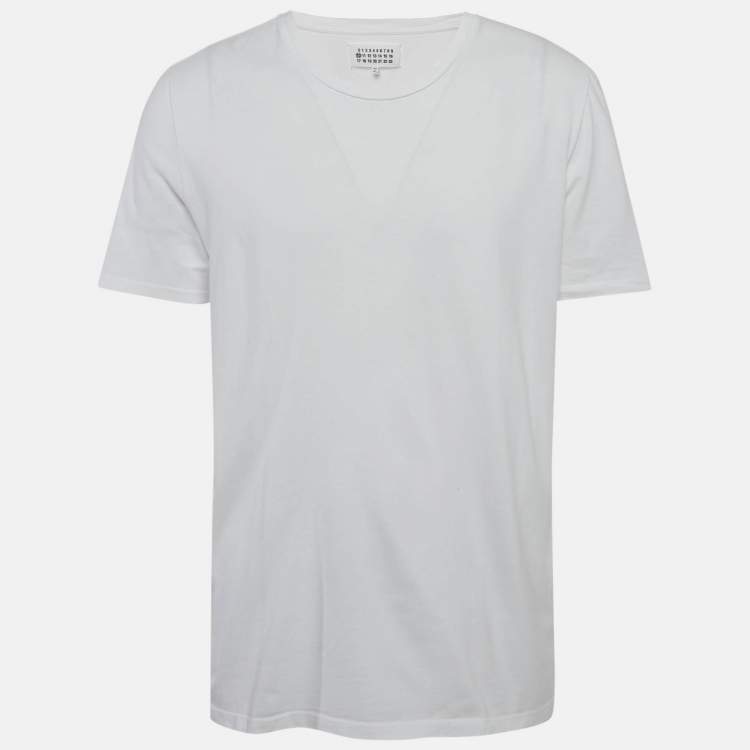 Pre Owned Maison Martin Margiela White Jersey Crewneck T-Shirt XL