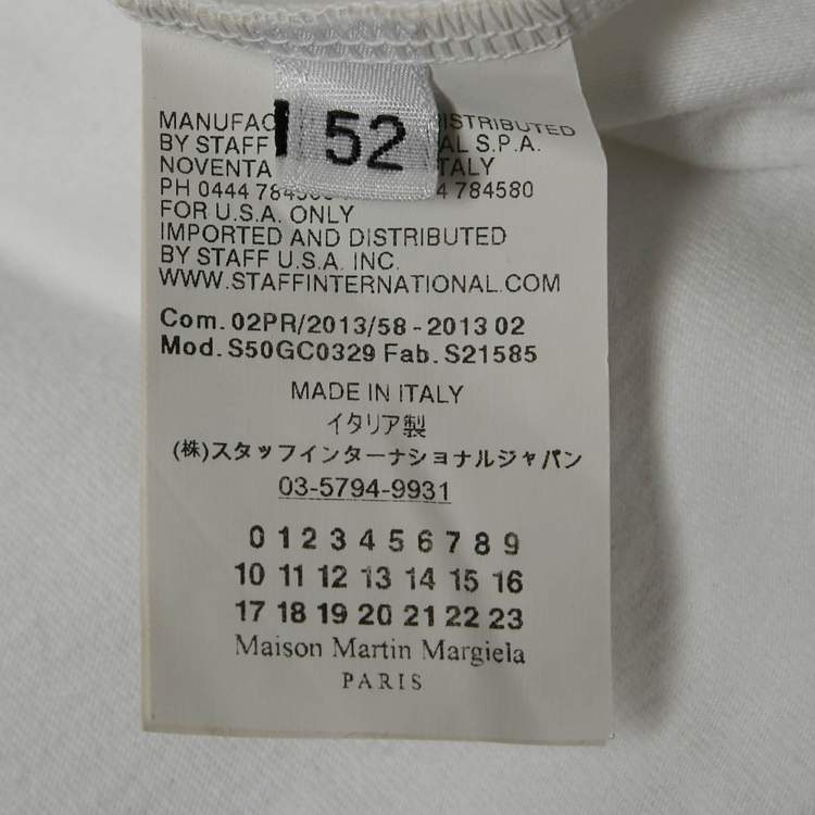 Pre Owned Maison Martin Margiela White Jersey Crewneck T-Shirt XL