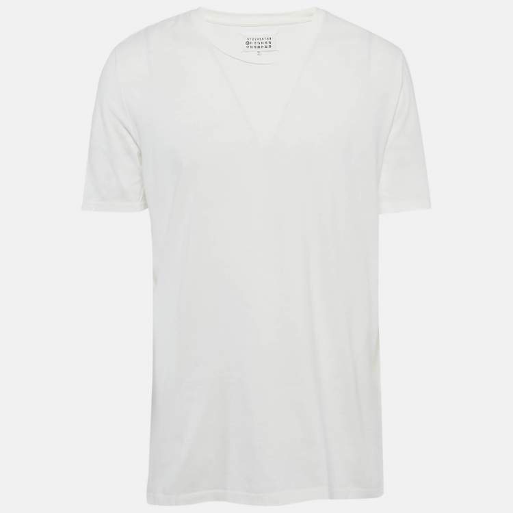 مملوكة مسبقًا Maison Martin Margiela Off-White Cotton Knit T-Shirt XL