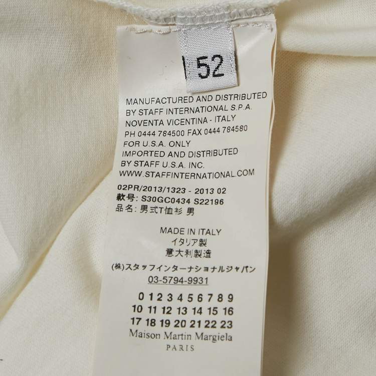 مملوكة مسبقًا Maison Martin Margiela Off-White Cotton Knit T-Shirt XL