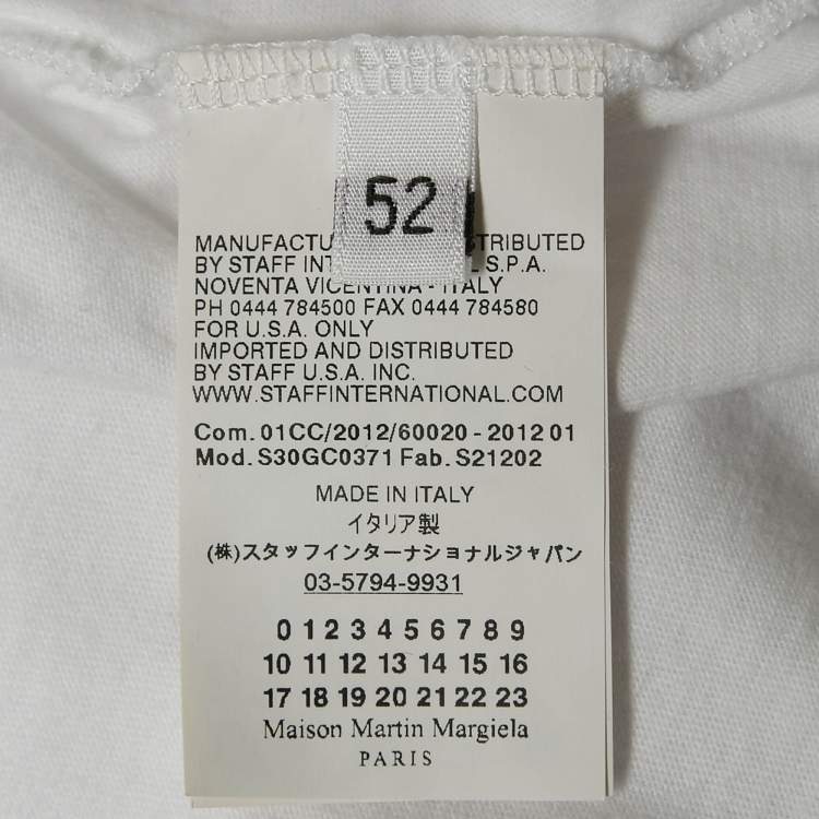 Pre Owned Maison Martin Margiela White Jersey Crewneck T-Shirt XL