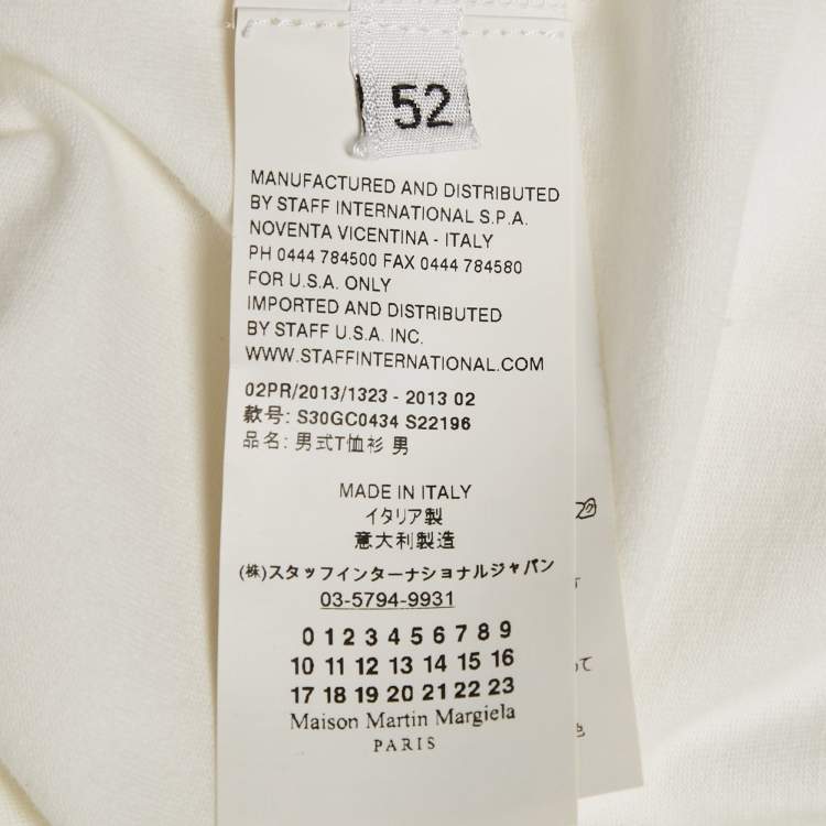 Pre Owned Maison Martin Margiela White Jersey Crewneck T-Shirt XXL