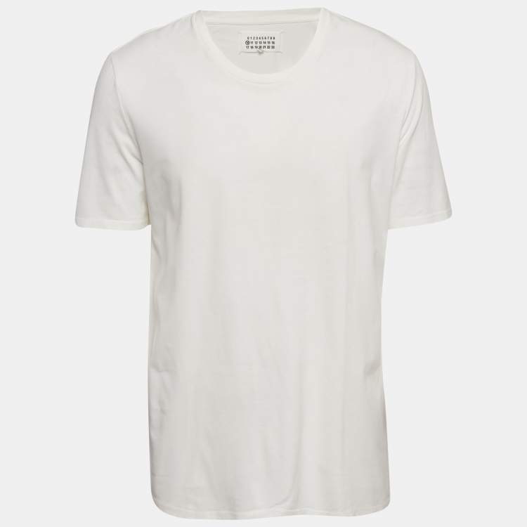 Pre Owned Maison Martin Margiela White Jersey Crewneck T-Shirt XXL