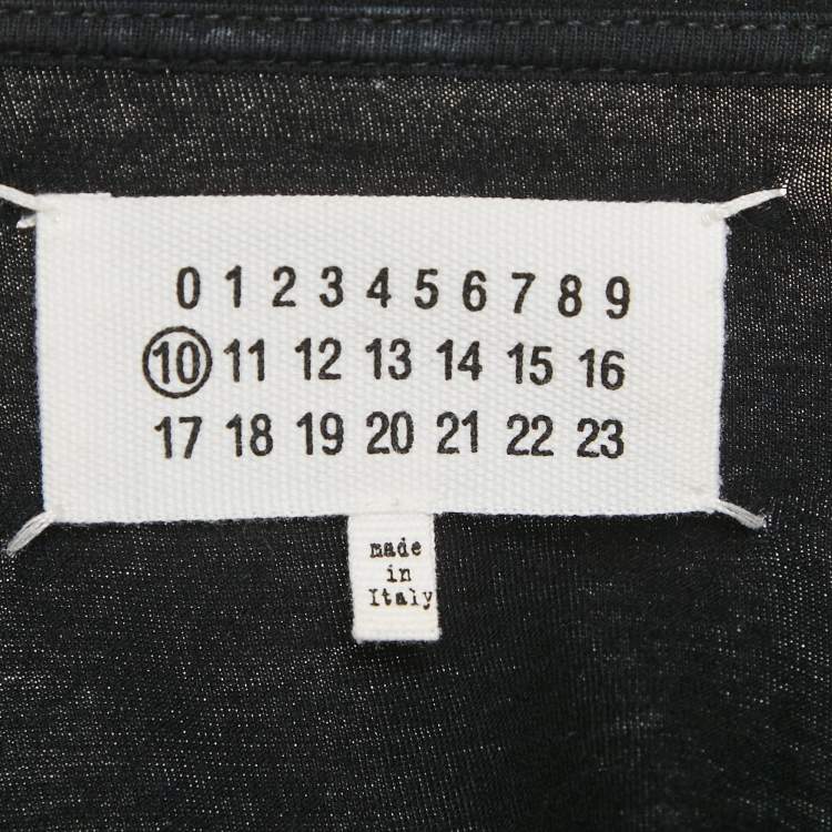 Pre Owned Maison Martin Margiela Black Printed Jersey Crewneck T-Shirt XL