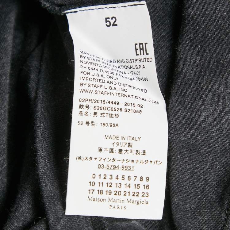 Pre Owned Maison Martin Margiela Grey Printed Crewneck T-Shirt XL