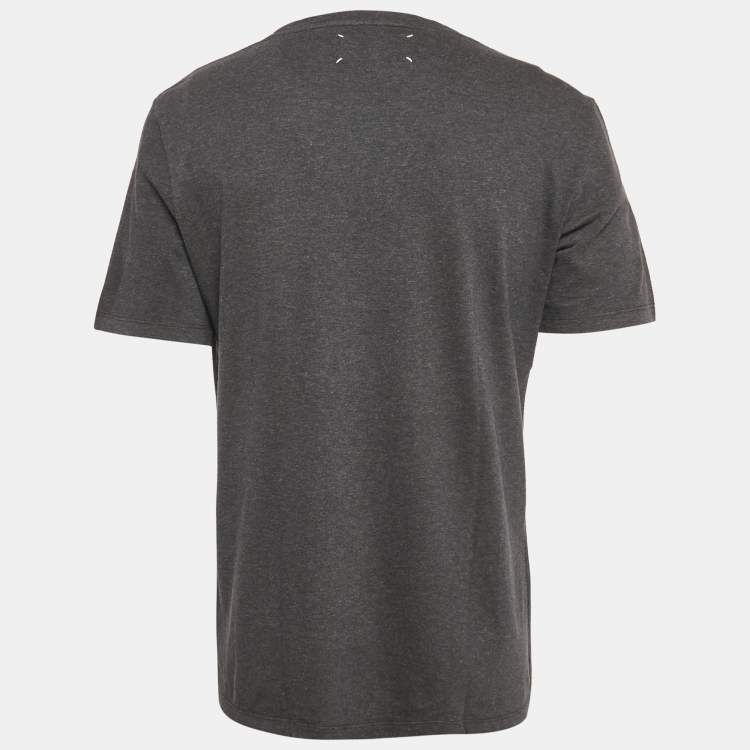Pre Owned Maison Martin Margiela Grey Printed Crewneck T-Shirt XL