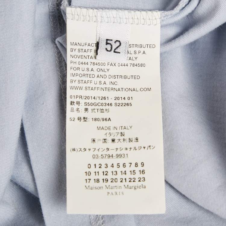 Pre Owned Maison Martin Margiela Blue Jersey V-Neck T-Shirt XL