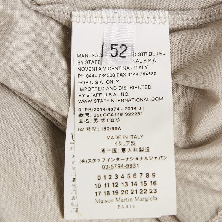 Pre Owned Maison Martin Margiela Grey Cotton V-Neck T-Shirt XL