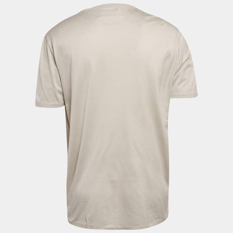 Pre Owned Maison Martin Margiela Grey Cotton V-Neck T-Shirt XL