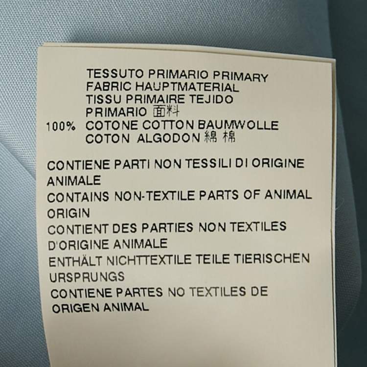 Pre Owned Maison Martin Margiela Blue Tulle Trim Collar Cotton Shirt XXL