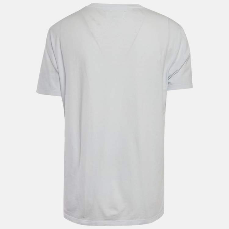 Pre Owned Maison Martin Margiela Light Blue Jersey Crewneck T-Shirt XL