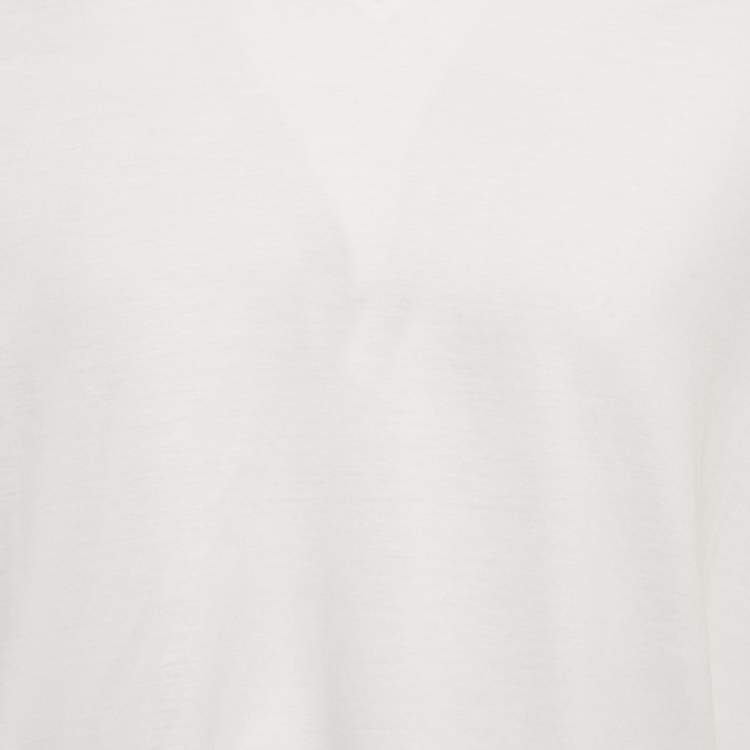 Pre Owned Maison Martin Margiela White Jersey V-Neck Slim Fit T-Shirt XL
