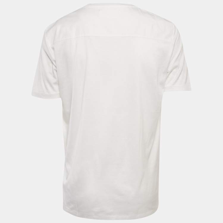 Pre Owned Maison Martin Margiela White Jersey V-Neck Slim Fit T-Shirt XL