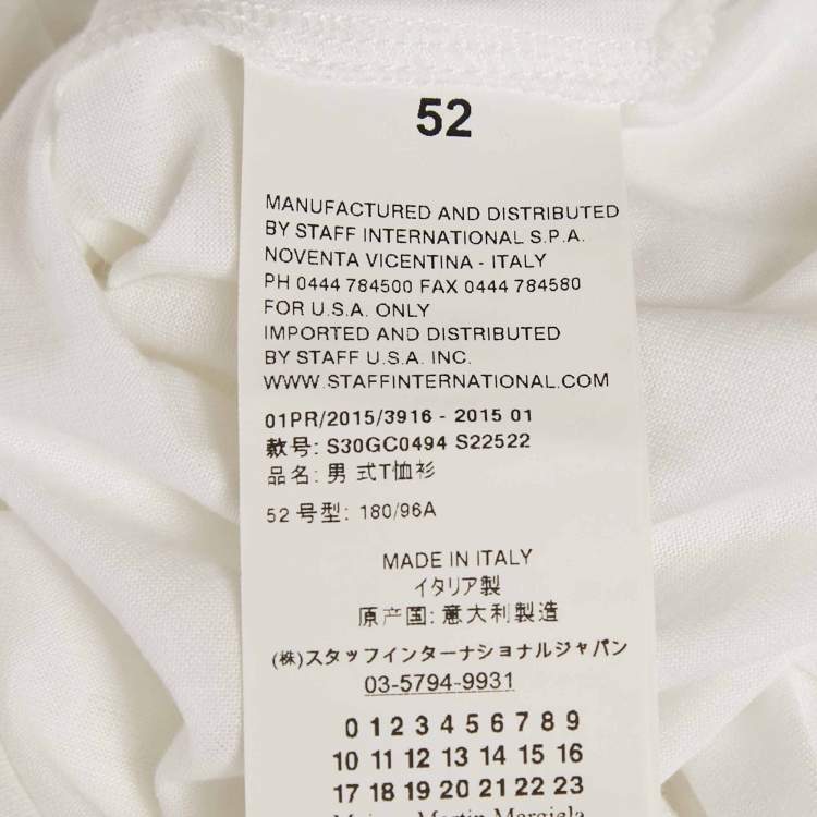 Pre Owned Maison Martin Margiela White Jersey V-Neck Slim Fit T-Shirt XL