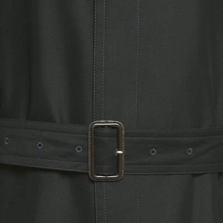 Pre Owned Maison Martin Margiela Black Gabardine Belted Coat L