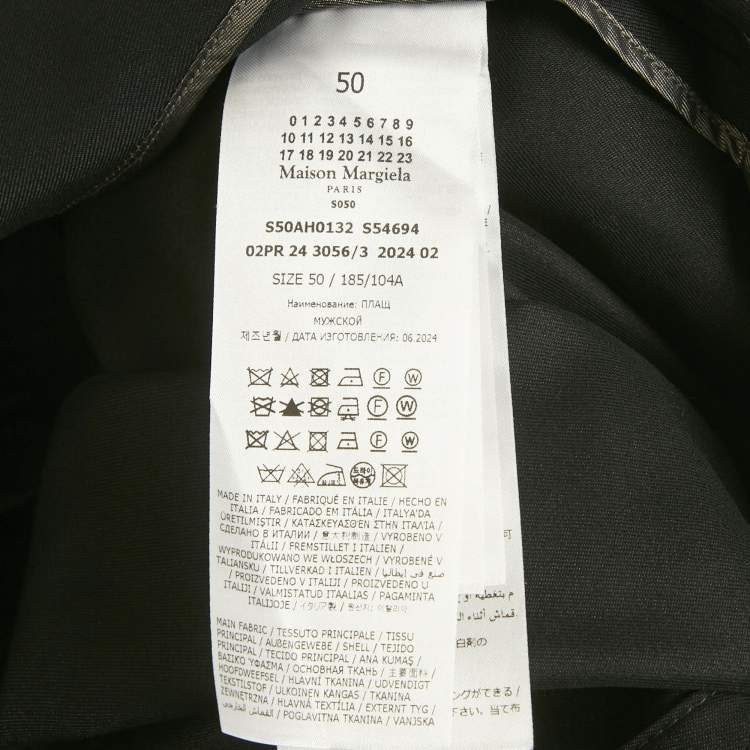 Pre Owned Maison Martin Margiela Black Gabardine Belted Coat L