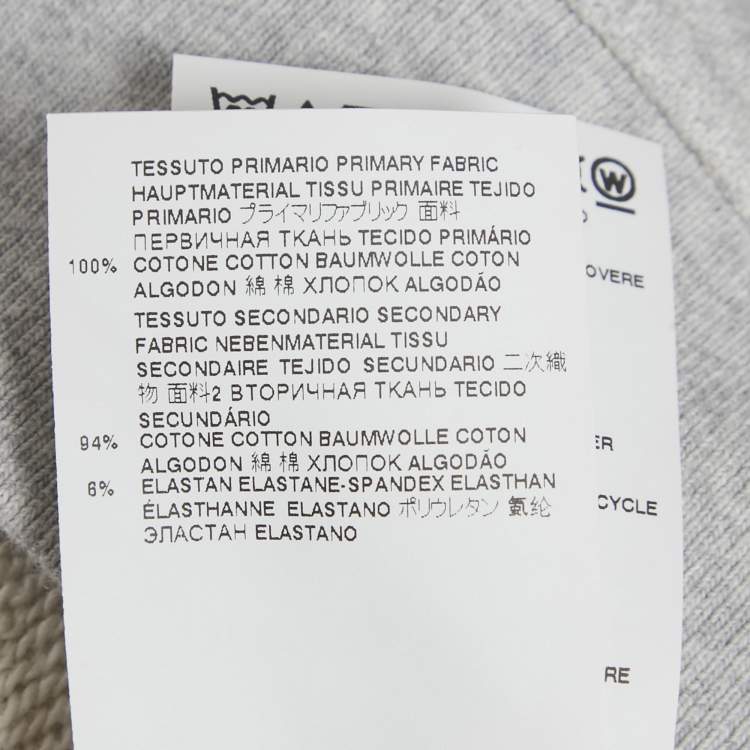 Pre Owned Maison Martin Margiela Grey Logo Embroidered Cotton Sweatshirt L
