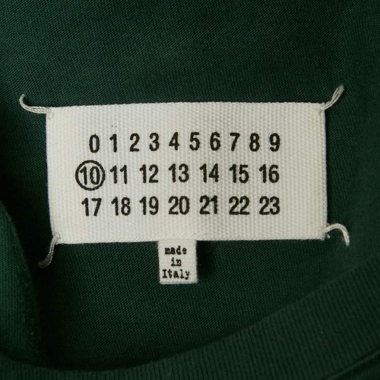 Pre Owned Maison Martin Margiela Green Jersey Crewneck T-Shirt S