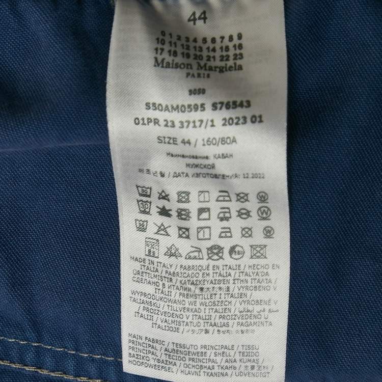 Pre Owned Maison Martin Margiela Blue Cotton Raw Edge Jacket XS