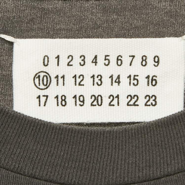 Pre Owned Maison Martin Margiela Grey Printed Crew Neck T-Shirt M