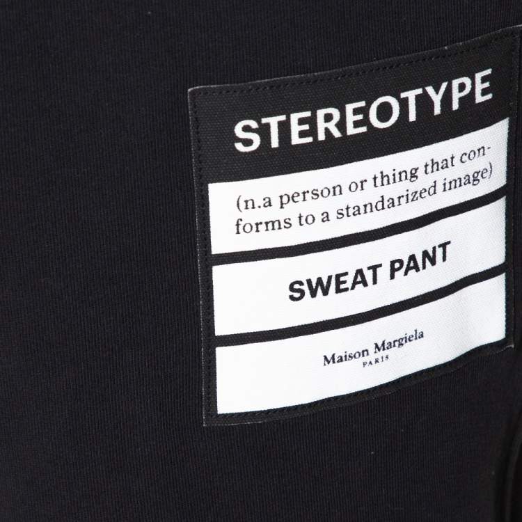 Maison Margiela Black Cotton Stereotype Drawstring Sweatpants M